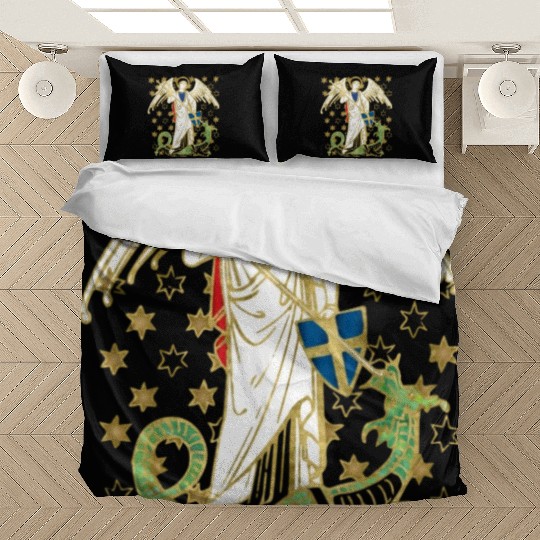 St. Michael the Archangel Icon Dragon Catholic Ang Bedding Sets