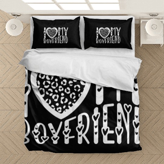 I Love My Boyfriend I Heart My Boyfriend Leopard Bedding Sets