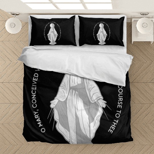 Our Lady of Grace Medal Mary Catholic F Bedding Sets