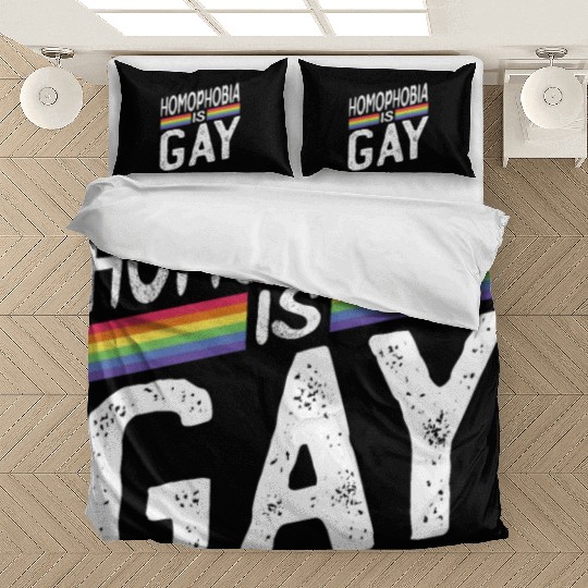 Homophobia is Gay Funny Rainbow LGBT Pride Month Bedding Sets