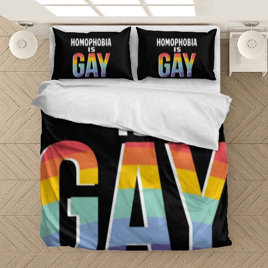 Homophobia is Gay Funny Rainbow LGBT Pride Month Bedding Sets