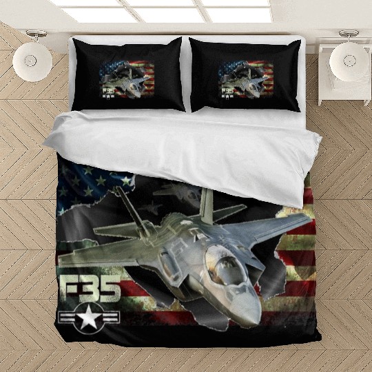 F 35 Lightning Air Force Military Veteran Pride US Bedding Sets