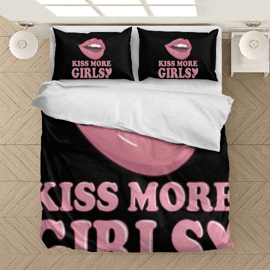 Kiss More Girls Sexy Lips Lesbian LGBT Pride Month Bedding Sets