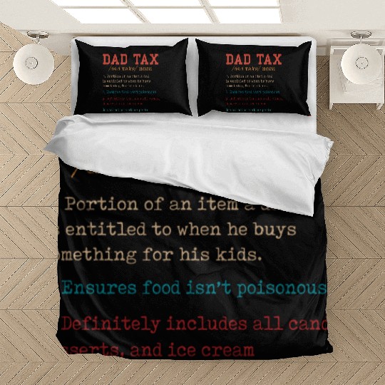 Vintage Dad Tax Definition Men Funny Father's Day Bedding Sets