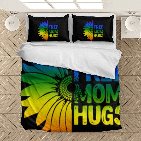 Free Mom Hugs, LGBT Sunflower Bedding Sets