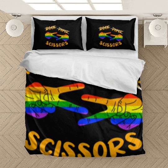 Rock Paper Scissors, LGBT Rainbow Flag Bedding Sets