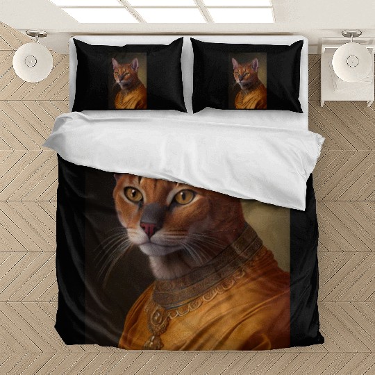 Chausie King Cat Breed Portrait Royal Renaissance Bedding Sets