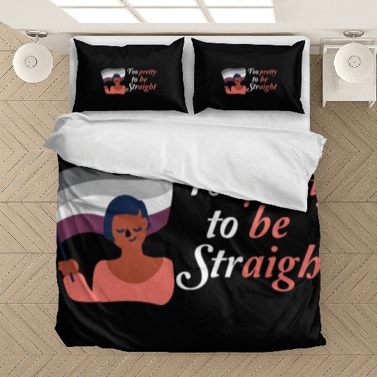 Too Pretty to be Straight LGBT Lesbian Pride Month Bedding Sets