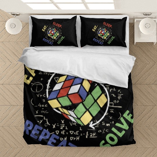 Eat Sleep Solve Repeat Math Speed Cubing Genie Bedding Sets