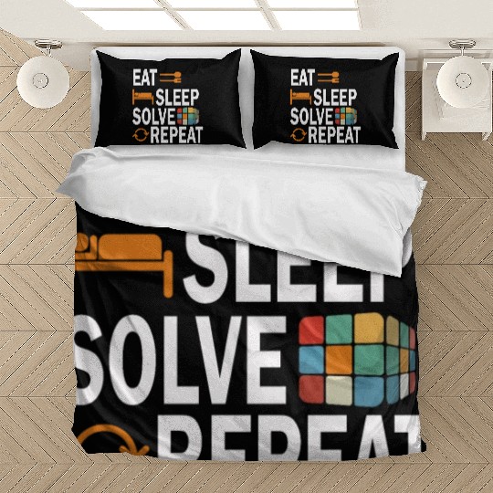 Eat Sleep Solve Repeat Math Speed Cubing Genie Bedding Sets