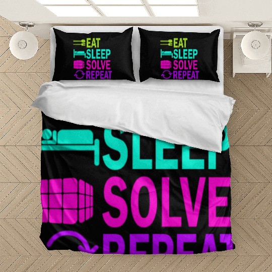 Eat Sleep Solve Repeat Math Speed Cubing Genie Bedding Sets