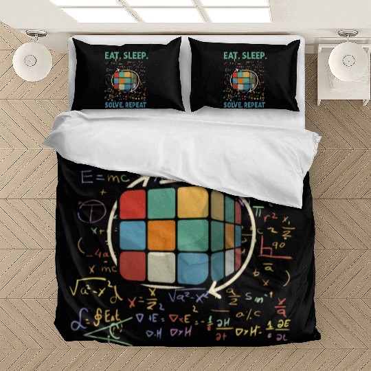 Eat Sleep Solve Repeat Math Speed Cubing Genie Bedding Sets