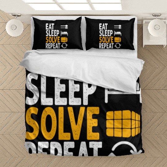 Eat Sleep Solve Repeat Math Speed Cubing Genie Bedding Sets