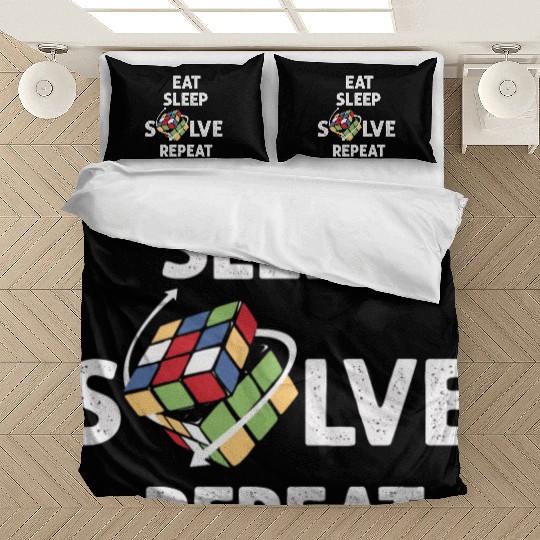 Eat Sleep Solve Repeat Math Speed Cubing Genie Bedding Sets