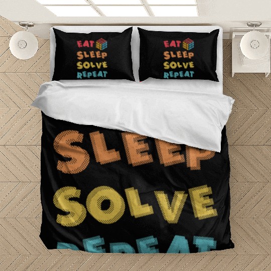 Eat Sleep Solve Repeat Math Speed Cubing Genie Bedding Sets