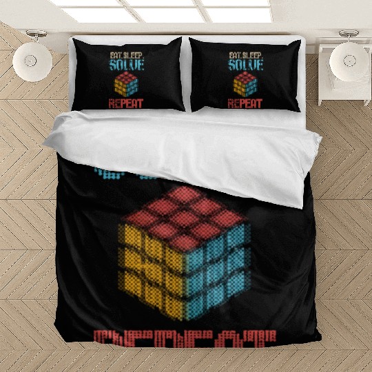 Eat Sleep Solve Repeat Math Speed Cubing Genie Bedding Sets