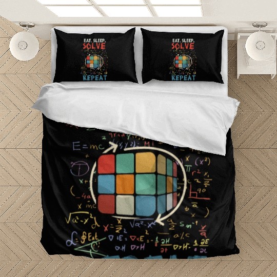 Eat Sleep Solve Repeat Math Speed Cubing Genie Bedding Sets