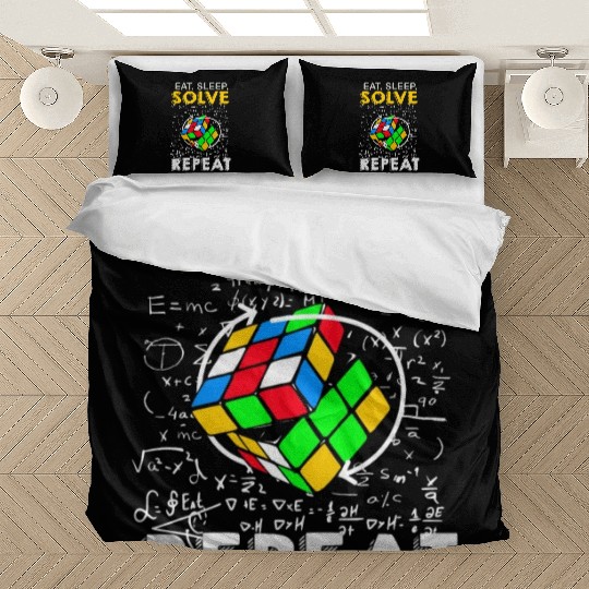 Eat Sleep Solve Repeat Math Speed Cubing Genie Bedding Sets