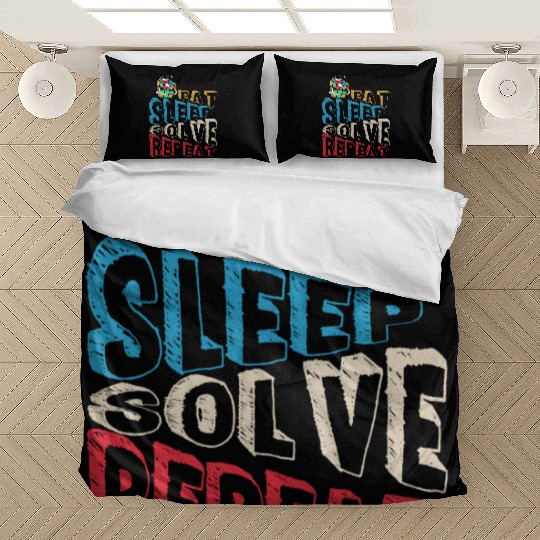 Eat Sleep Solve Repeat Math Speed Cubing Genie Bedding Sets