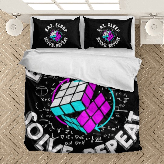 Eat Sleep Solve Repeat Math Speed Cubing Genie Bedding Sets