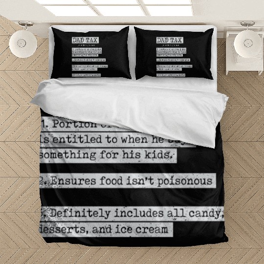 Vintage Dad Tax Definition Men Funny Father's Day Bedding Sets