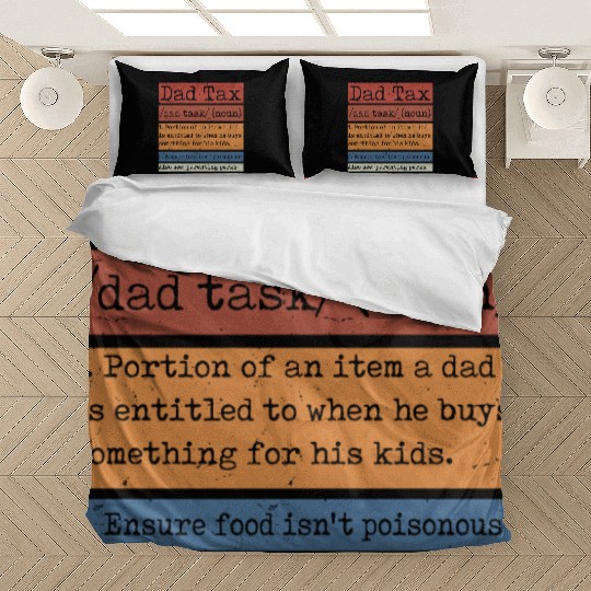 Vintage Dad Tax Definition Men Funny Father's Day Bedding Sets