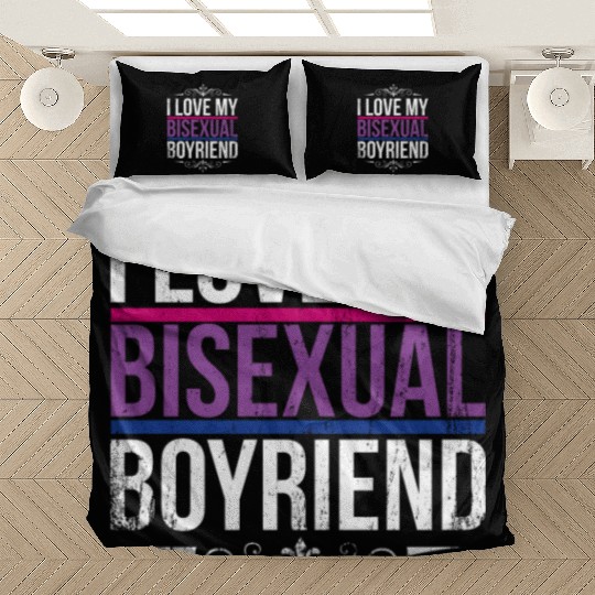 I Love My Bisexual Boyfriend Bi Pride Bedding Sets