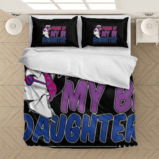 Proud Of My Bi Daughter Bisexual Pride Mother Bedding Sets