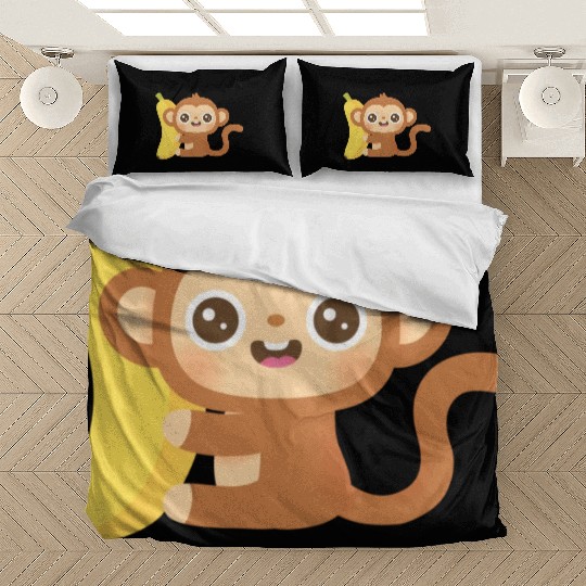 Cute Little Monkey and Banana Bedding Sets