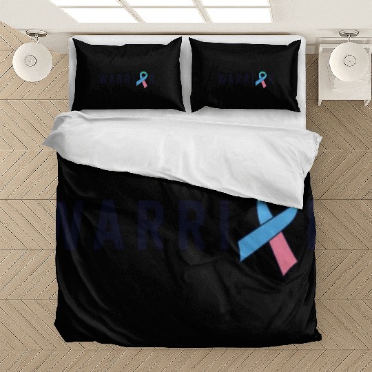 Thyroid Cancer Warrior Men Pink Blue Teal Ribbon Bedding Sets
