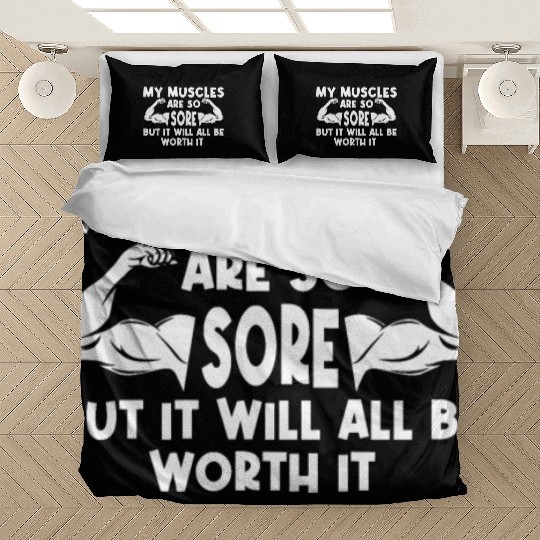 Sore Muscles Weight Training Gym Fitness Bedding Sets