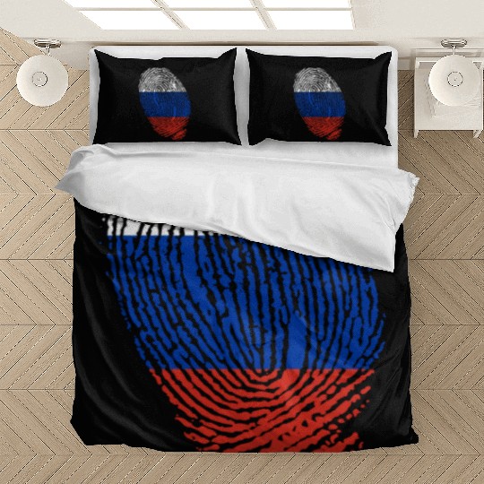 Russian flag fingerprints Bedding Sets