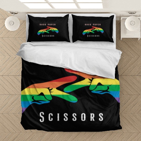Rock Paper Scissors | Funny Lesbian Pride LGBT Bedding Sets