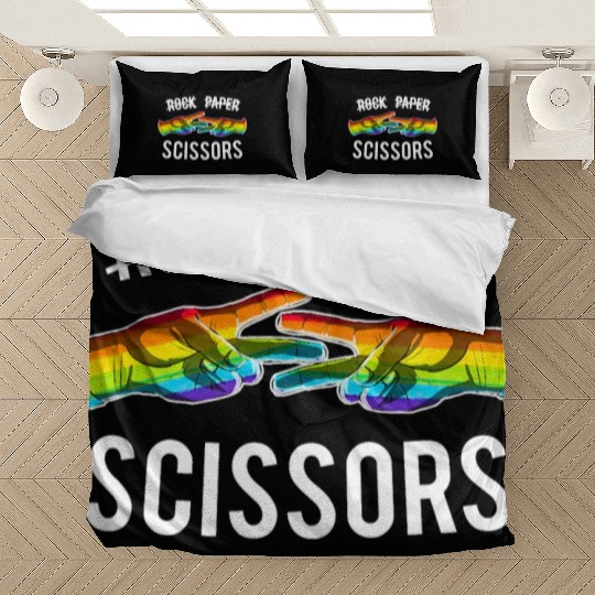 Rock Paper Scissors Lesbian Pride Rainbow LGBT Bedding Sets