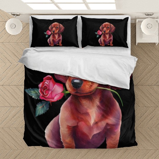Valentines Day Romantic Dachshund Bedding Sets