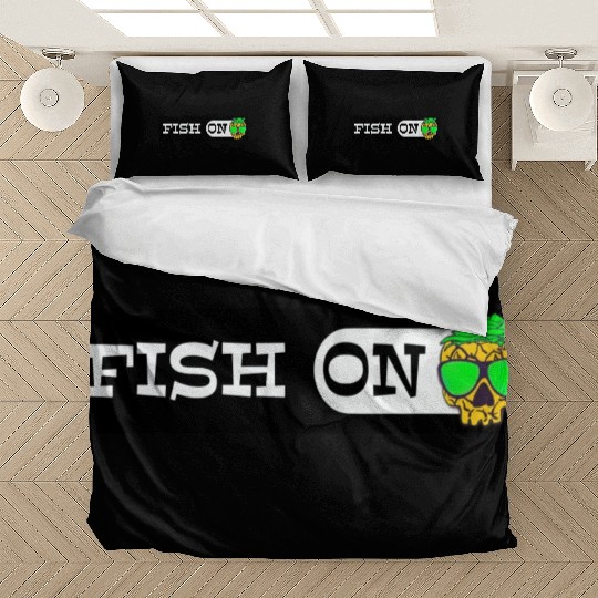 Fish ON pineapple Sticker go fishing mode Bedding Sets