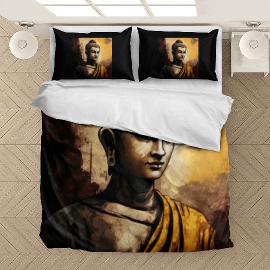The Serenity of Zen Buddha Watercolor Meditation Bedding Sets