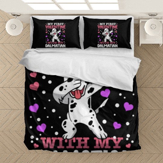 My First Valentine With My dalmatian Animal Heart Bedding Sets