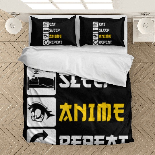 Eat Sleep Anime Repeat | Manga Japan Saying Cospla Bedding Sets