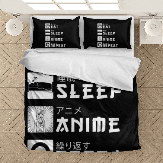 Eat Sleep Anime Repeat Japanese Manga Lover Cospla Bedding Sets