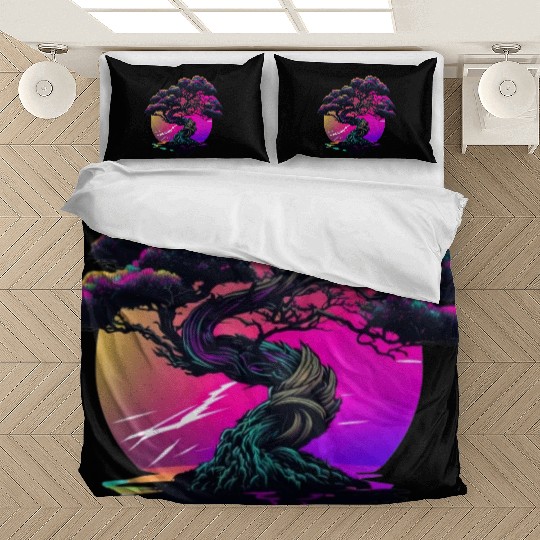 Synthwave Bonsai Tree Bedding Sets