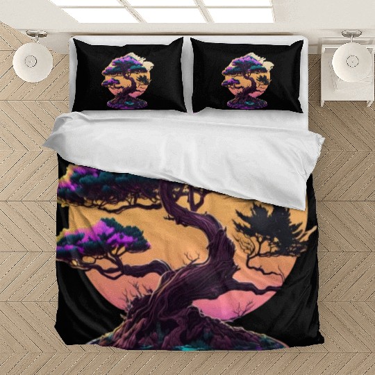 Synthwave Bonsai Tree Bedding Sets