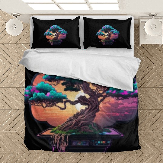 Synthwave Bonsai Tree Bedding Sets