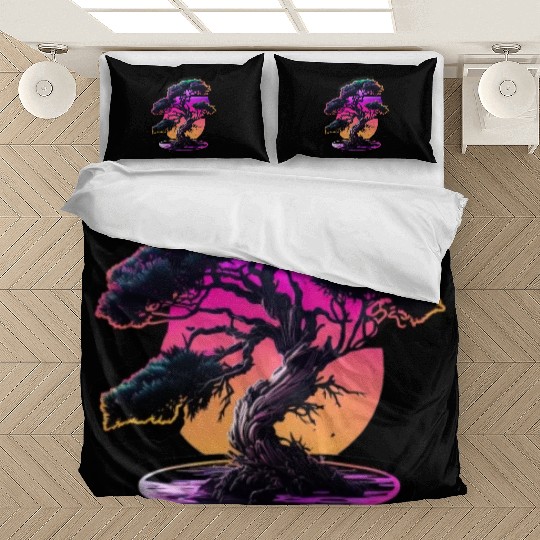 Synthwave Bonsai Tree Bedding Sets