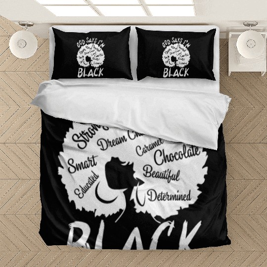 African American Girl God Says I Am Black Pride Bedding Sets