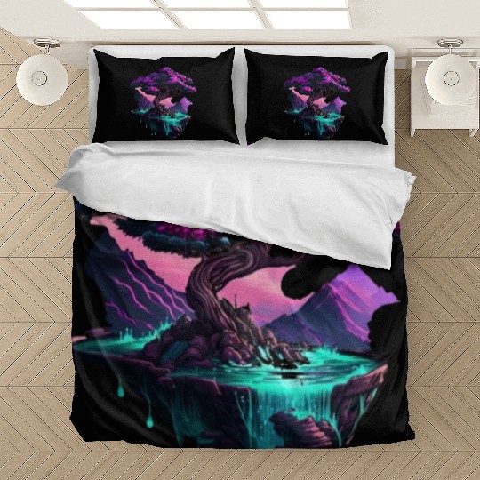 Synthwave Bonsai Tree Bedding Sets