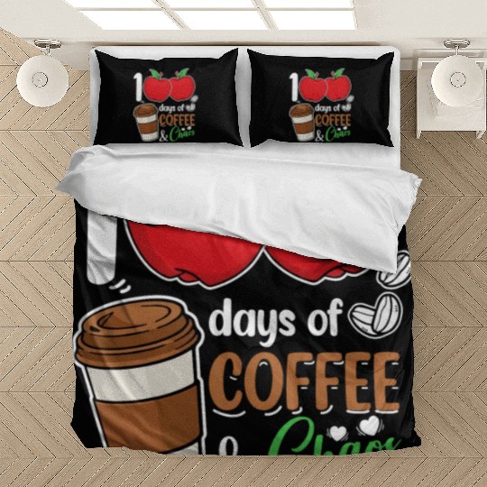 100 Days of Coffee & Chaos School Teacher Bedding Sets