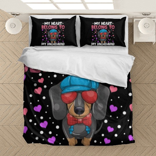 Valentines Day My Heart Belong to My Dachshund Bedding Sets