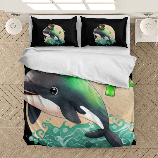 St Patrick's Day Irish Cute Orca Saint Patrick Bedding Sets