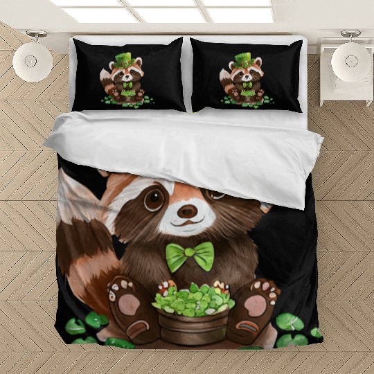 St Patrick's Day Irish Funny Raccoon Saint Patrick Bedding Sets